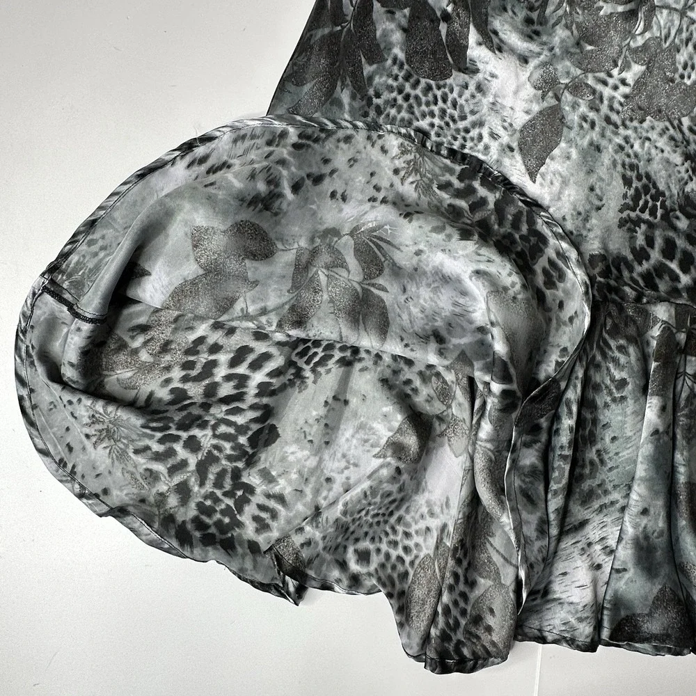 Signature By Robbie Bee Satin Skirt Animal‎ Print Asymmetrical Fairy Y2K Sz 12